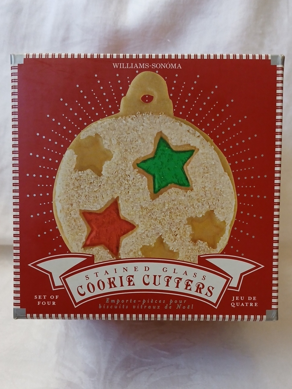 Williams Sonoma Stained Glass Cookie Cutters Christmas Ornaments Set Of 4